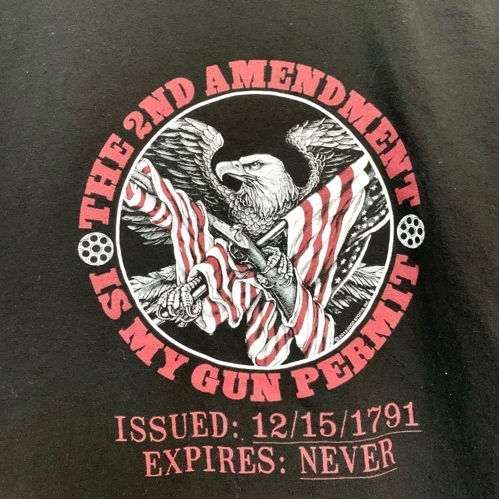 2nd Amendment Gun Permit t-shirt patriotic graphic tee Streetwear eagle XL - Picture 2 of 6